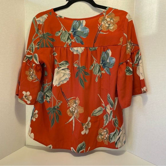 W5 by Anthropologie Floral Blouse | Size L | Boho Peasant Top - Picture 7 of 14